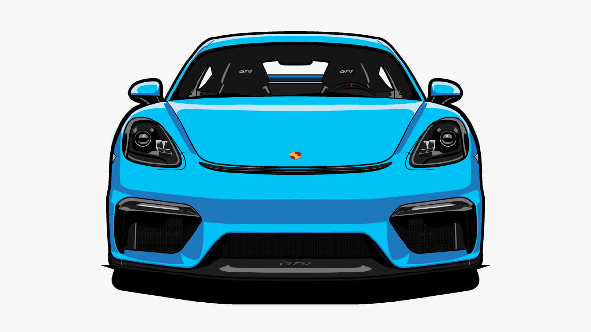718 GT4 Miami Blue Illustration