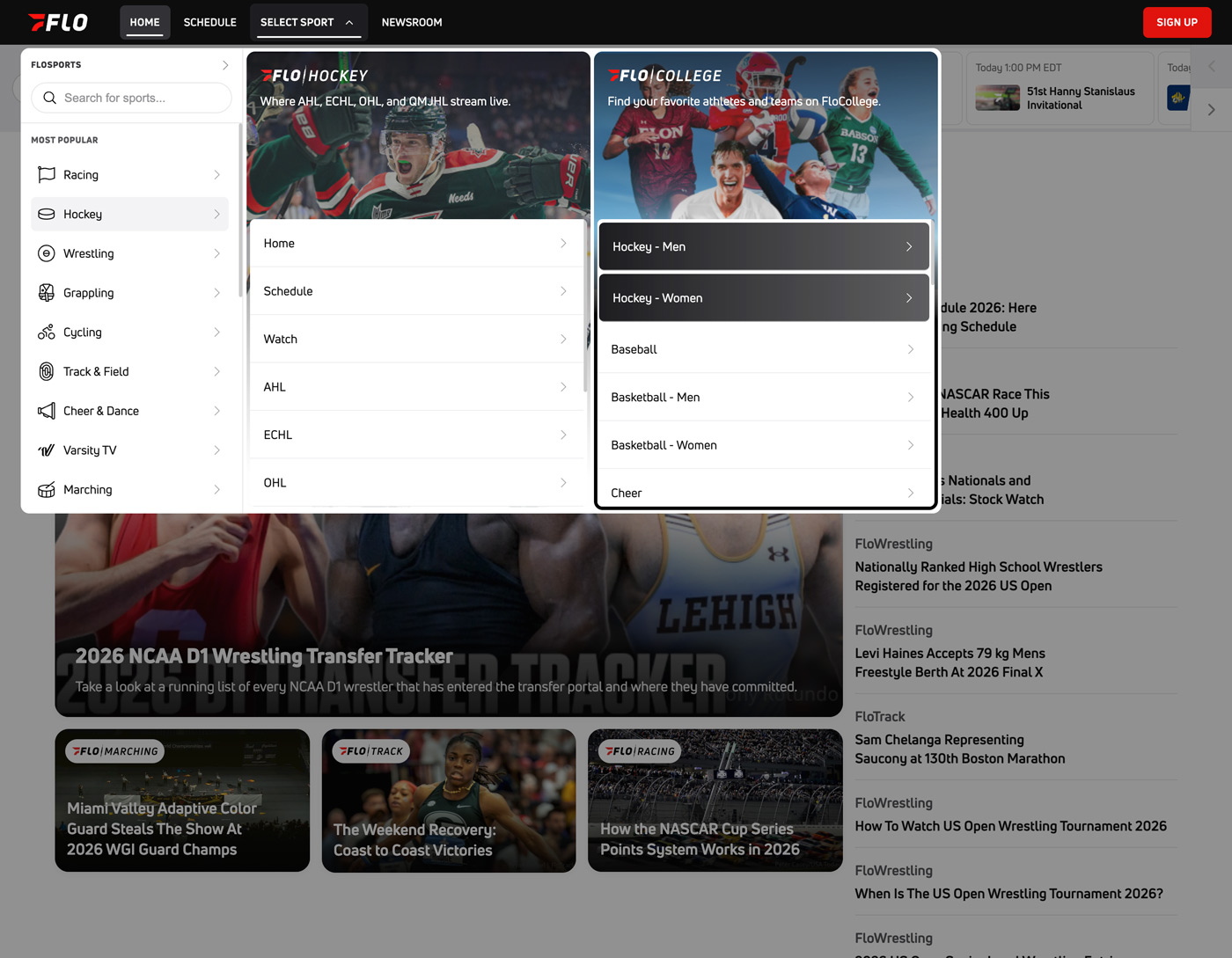 Sports Menu