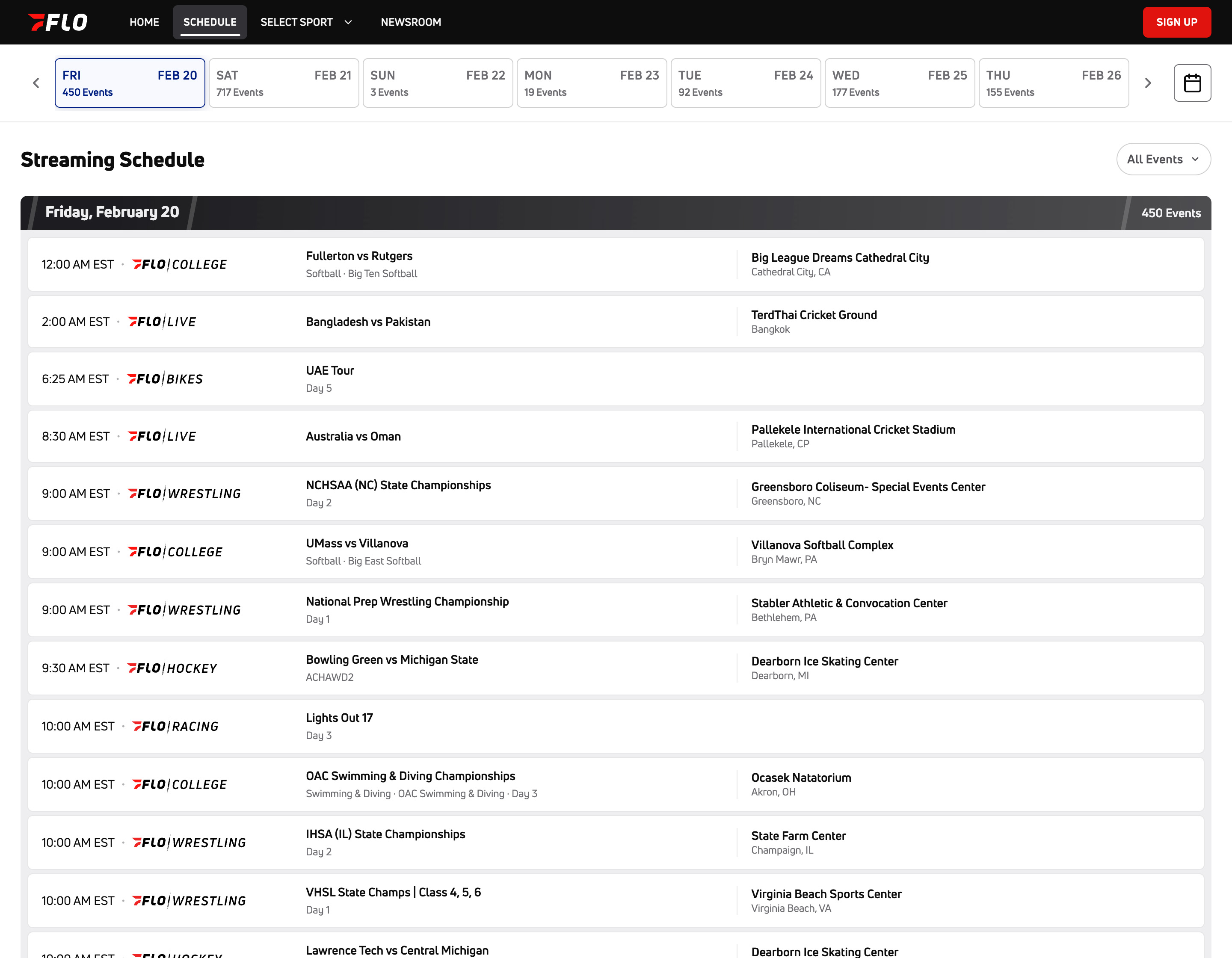 Schedule View